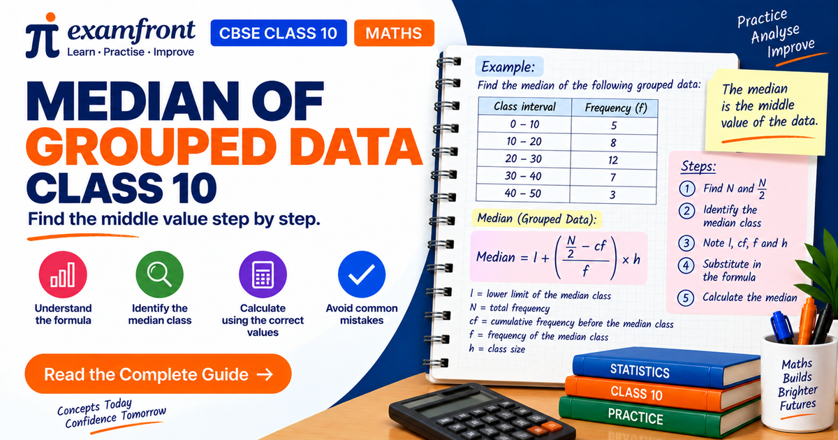 Median of grouped data class 10 formula and cumulative frequency table for CBSE and NCERT syllabus